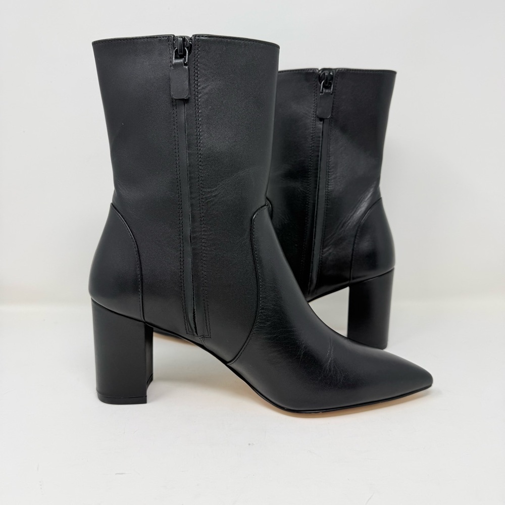 New Stuart Weitzman Renegade Ankle Bootie Black Leather Sz 8.5 - Picture 10 of 13